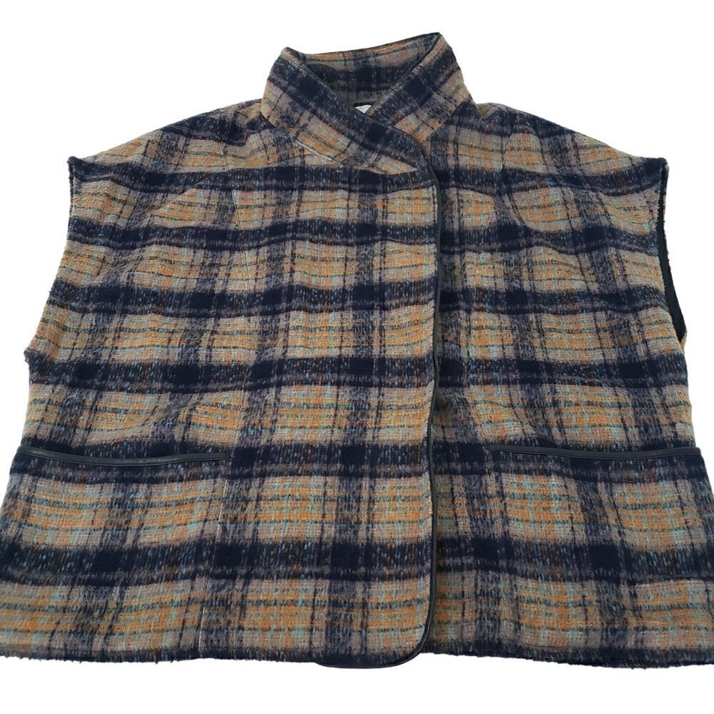 Andersen & Lauth Plaid Kura Vest Sleeveless Oversized Womens Size OS